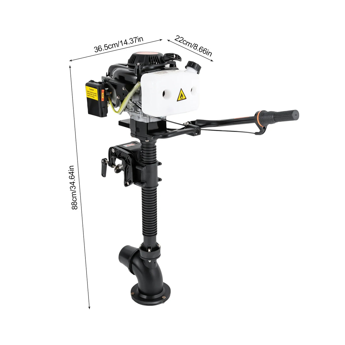 4HP 4-Stroke Gasoline Outboard Motor – Air Cooled Jet Pump Short Shaft Marine Engine for Fishing Boats
