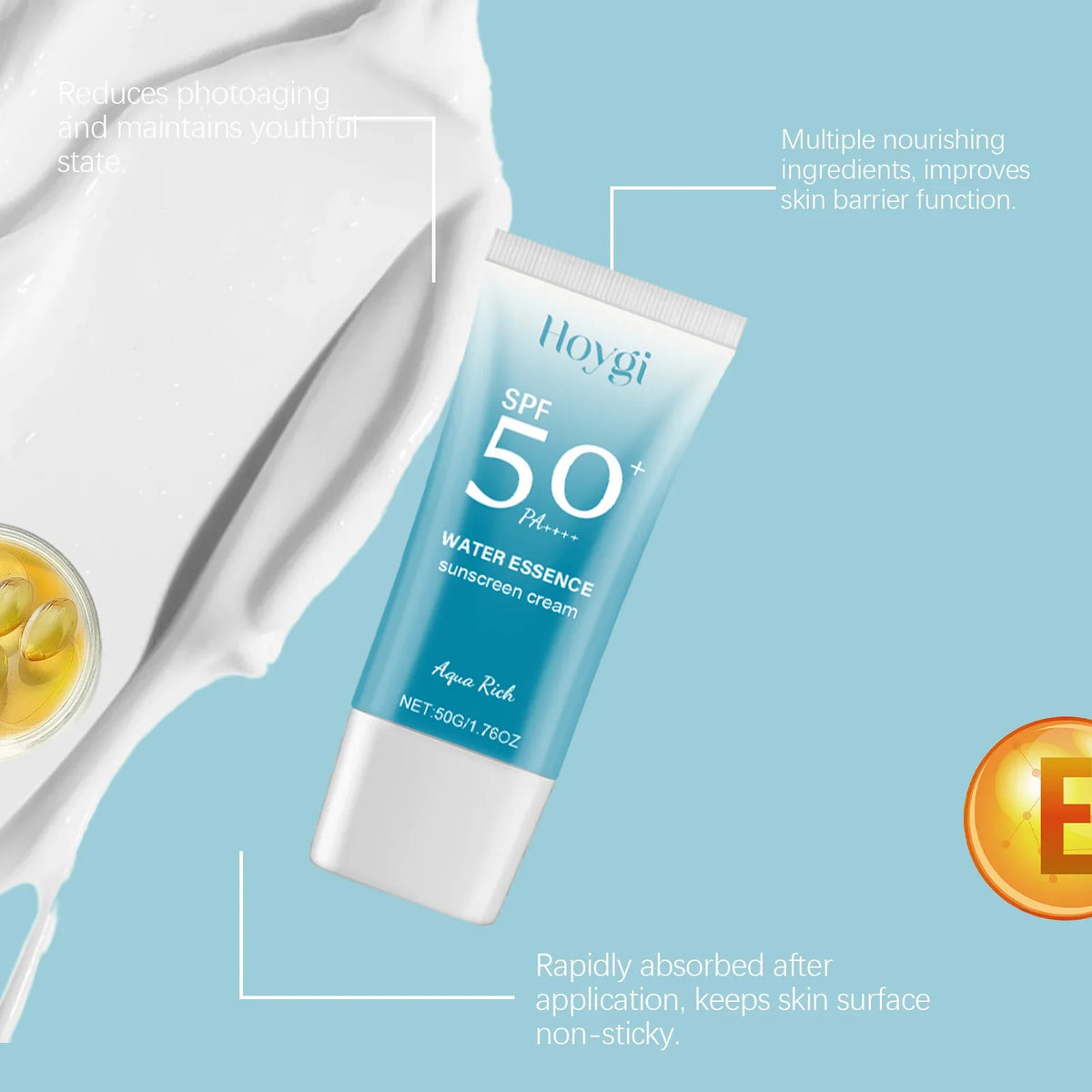 Hoygi 50g Spf50 Uv Protection Cream Refresh Sunscreen Oil Control Moisturizing Skin Care Sunburn Repair Face Sun Block Cream