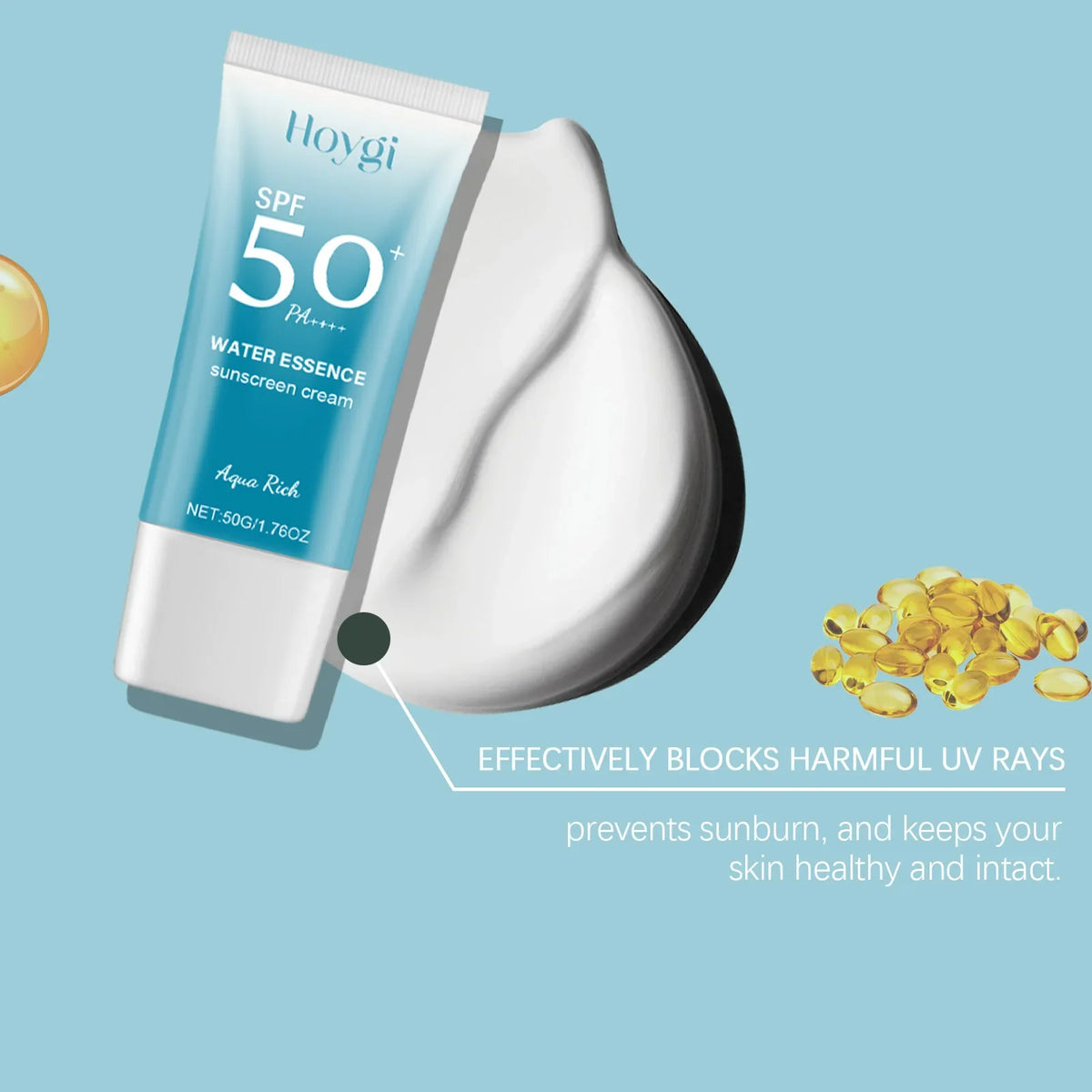 Hoygi 50g Spf50 Uv Protection Cream Refresh Sunscreen Oil Control Moisturizing Skin Care Sunburn Repair Face Sun Block Cream