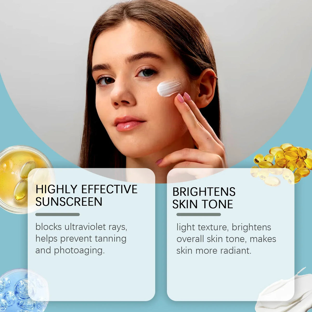 Hoygi 50g Spf50 Uv Protection Cream Refresh Sunscreen Oil Control Moisturizing Skin Care Sunburn Repair Face Sun Block Cream