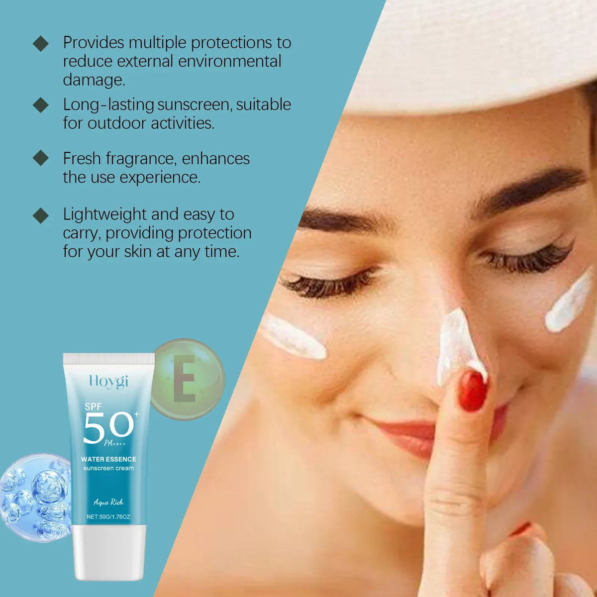 Hoygi 50g Spf50 Uv Protection Cream Refresh Sunscreen Oil Control Moisturizing Skin Care Sunburn Repair Face Sun Block Cream