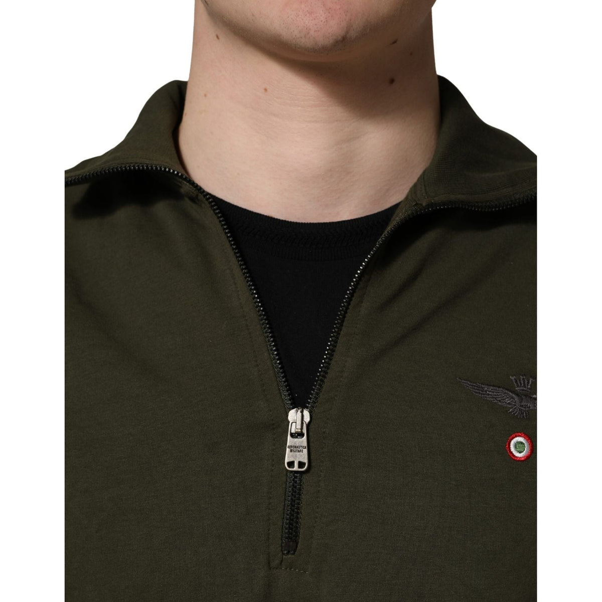 Aeronautica Militare MilitaryGreen HalfZip Sweatshirt Sweater
