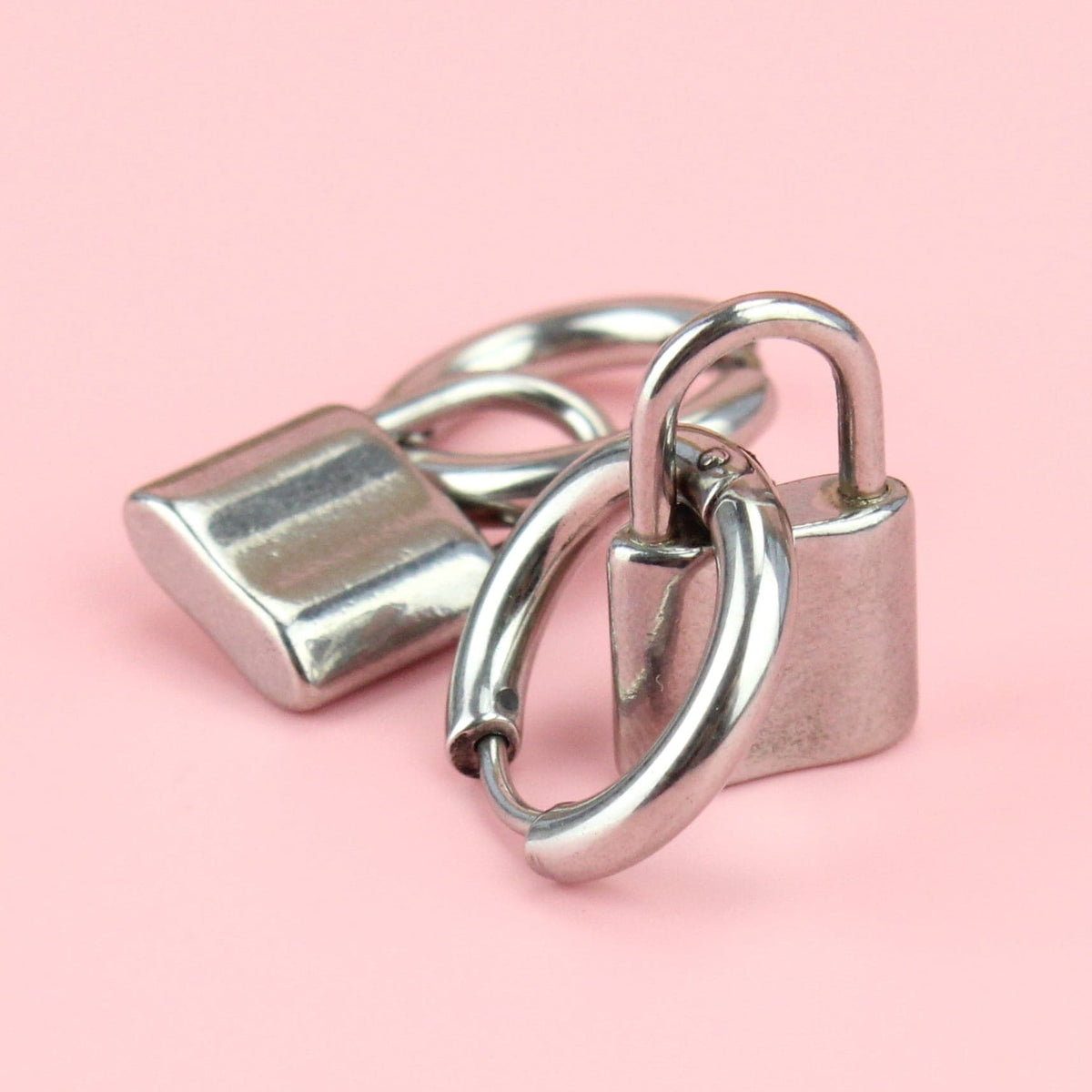 Small Padlock Hoop Earrings