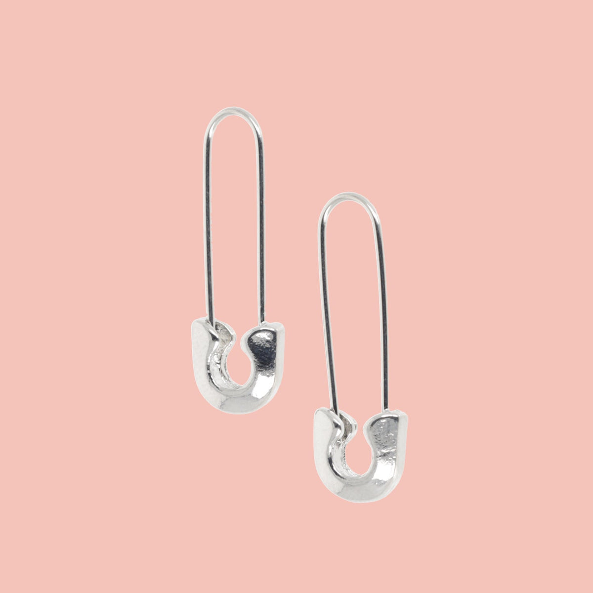 Small Safety Pin Earrings (Silver Plated)