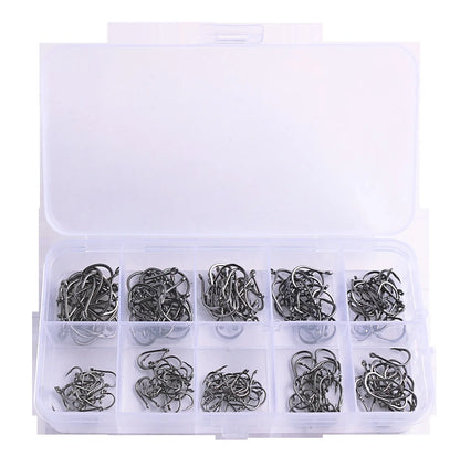 Fishing Hooks Set High Carbon Steel Barbed Fishhooks for Saltwater Freshwater