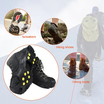 10 Teeth Mountaineering Cleats Anti-Slip Snow Claw Shoe Covers Unisex Shoes Ice Cleats Outdoor Chain Shoe Spikes