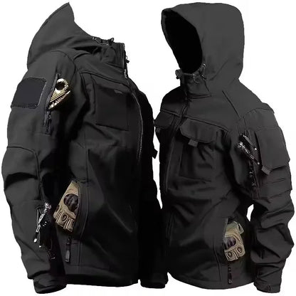 New Autumn WinterTactical Jackets Men Military Soft Shell Waterproof Windproof Hooded Jacket Outdoor Functional Multi-pockets