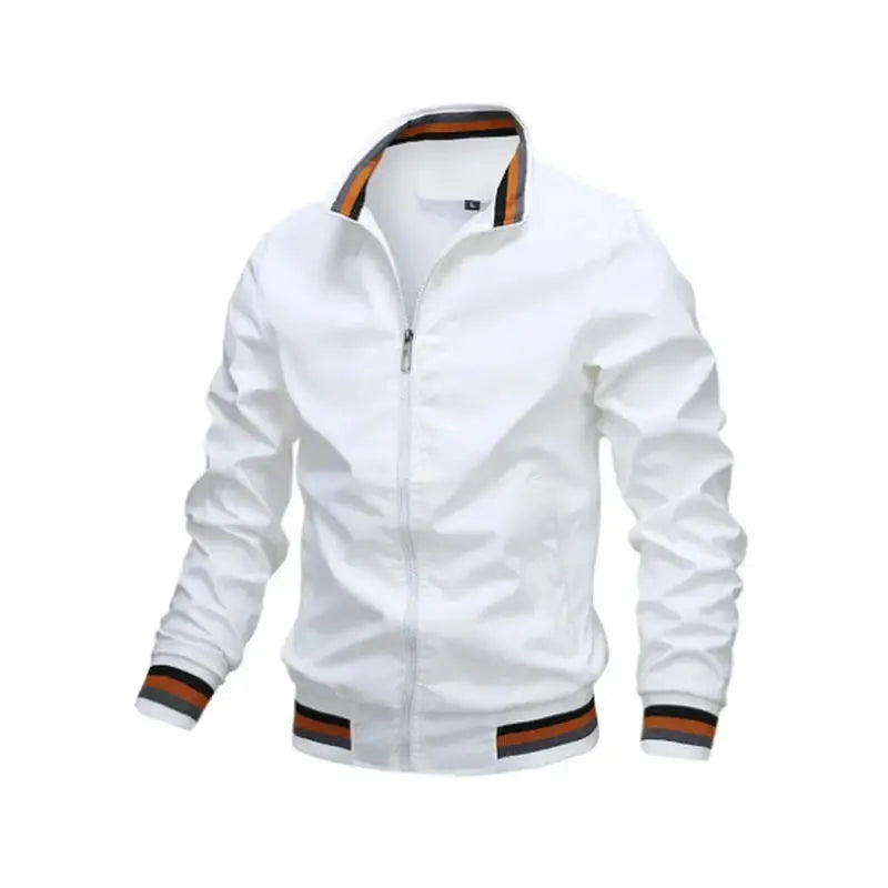 Men Windbreaker Jacket White Casual Jacket Fashion Men Outdoor Waterproof Sports Coat Spring Summer Bomber jacket Men Clothing