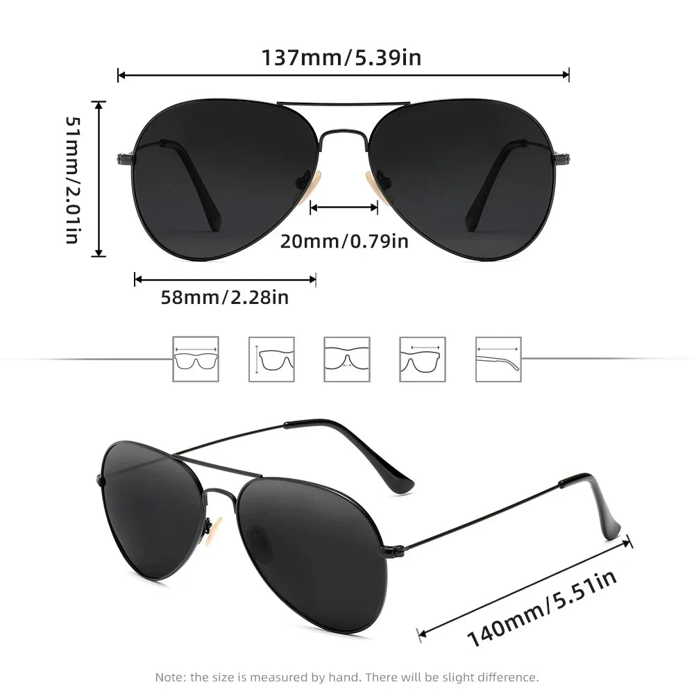 RareBray Pilot Polarized Sunglasses For Men Women Summer Driving Alloy Frame Sun Glasses Anti-reflection UV400 Oculos de sol