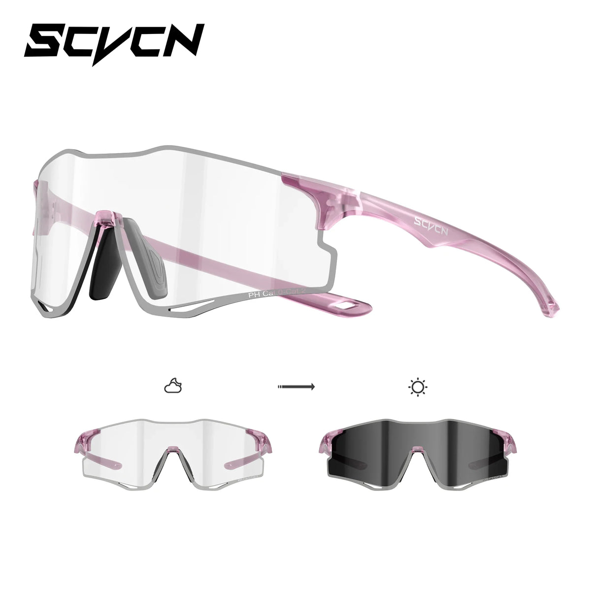 SCVCN Lightweight Running Sunglasses Cycling Glasses Photochromic UV400 for Men Cycling Road Bike Glasses Women Casual Hiking
