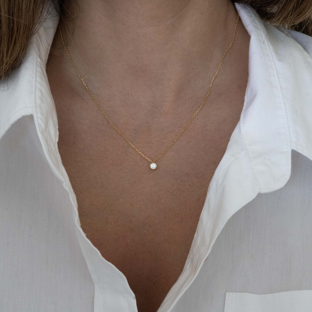 Tiny Bezel Pendant Necklace