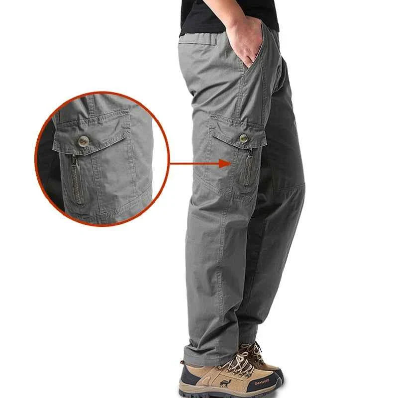 High Quality Men's Cotton Cargo Pants Casual Multiple Pocket Tacitcal Pants Spring Autumn Outdoor Camping Hiking Work Pants