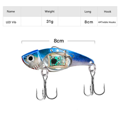 Underwater LED LIGHED VIBRATION SINKING LURE-SALTWATER JIGGING LED Flashing Light Squid Bait Lure fishfinder