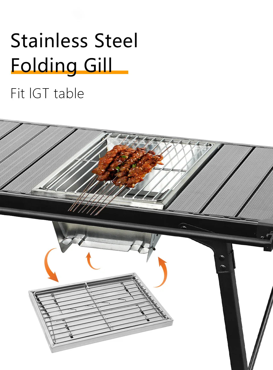 304 Stainless Steel Barbecue Grill Portable Outdoor Stove IGT Table Stove Folding Firewood Stove Barbecue Camping Stove