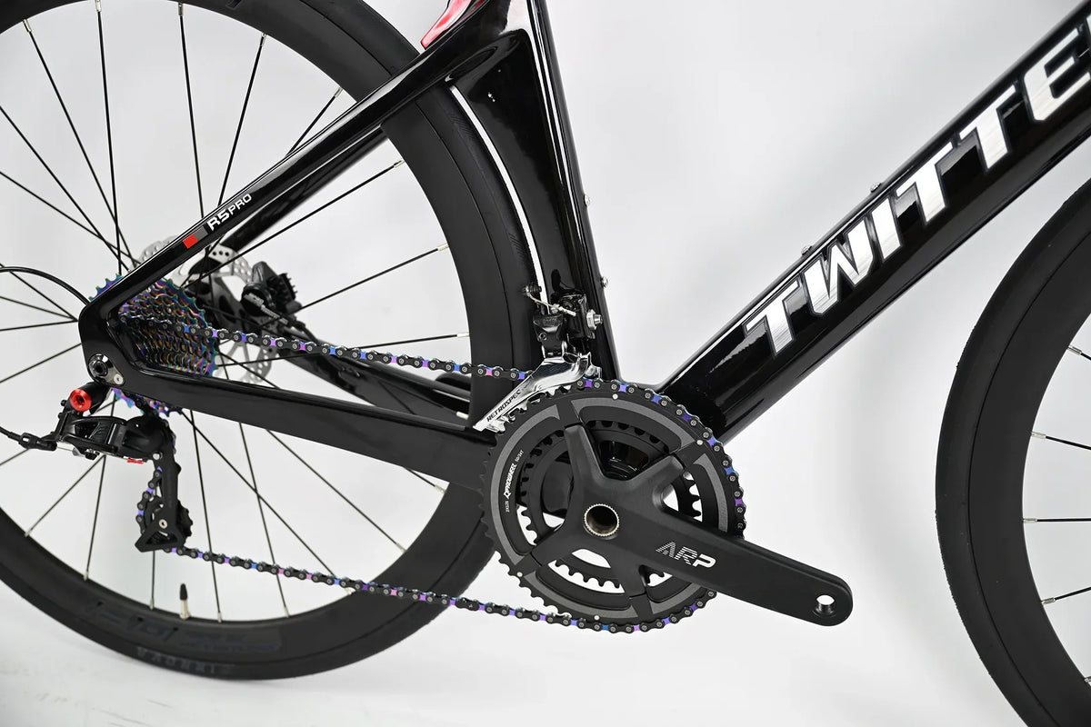 R5pro Carbon Fiber Road Bike 22/24 Speed Racing with Hydraulic Disc Brakes Available in 7 Sizes - 43.5/46/48/50/52/54/56