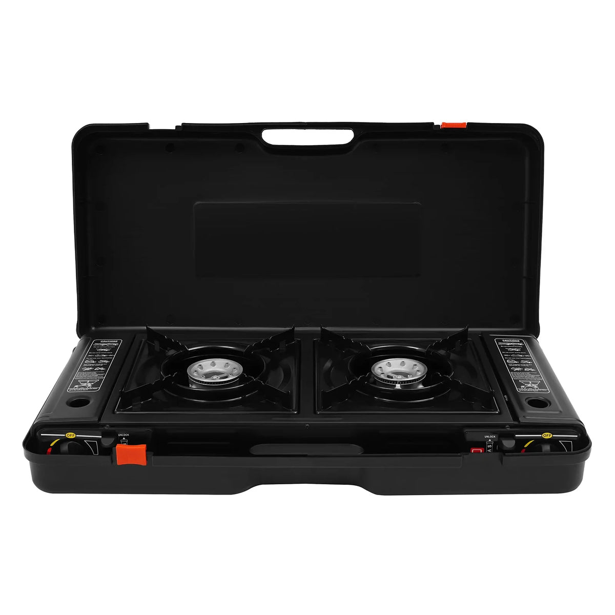 2500W Portable Camping Stove 2 Burners Camping Stove with Baking Tray&Portable Case use  Butane or LPG Home Application Outdoor