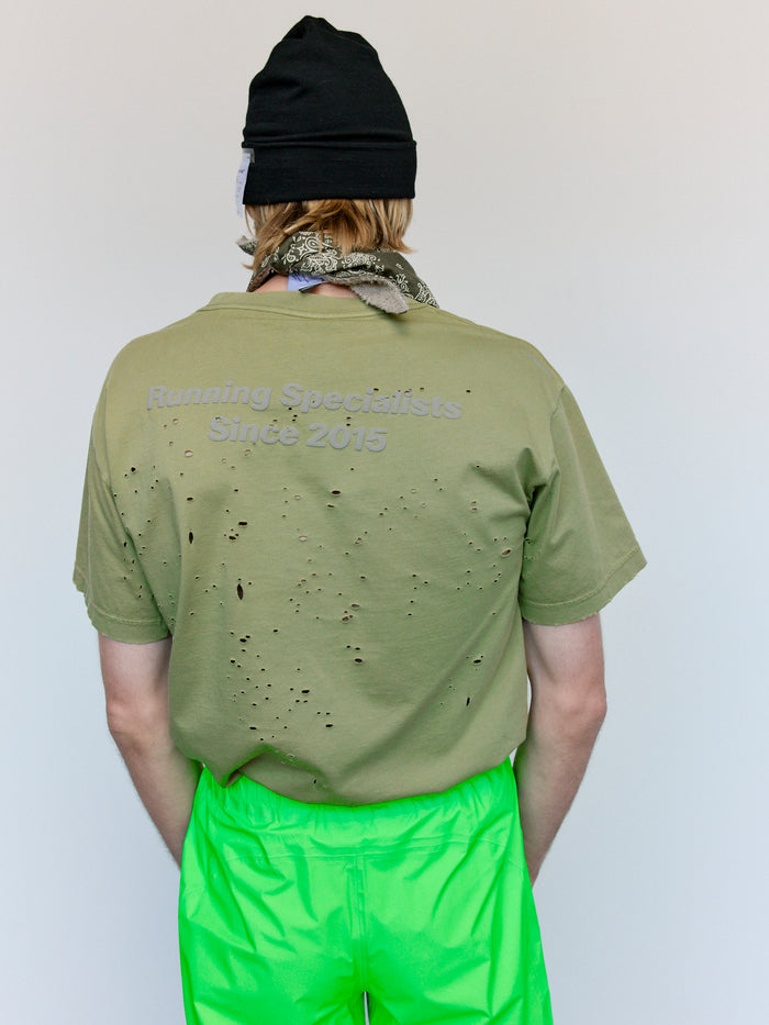 Aged Mosstone MothTech T-Shirt | Satisfy | DEPARTAMENTO