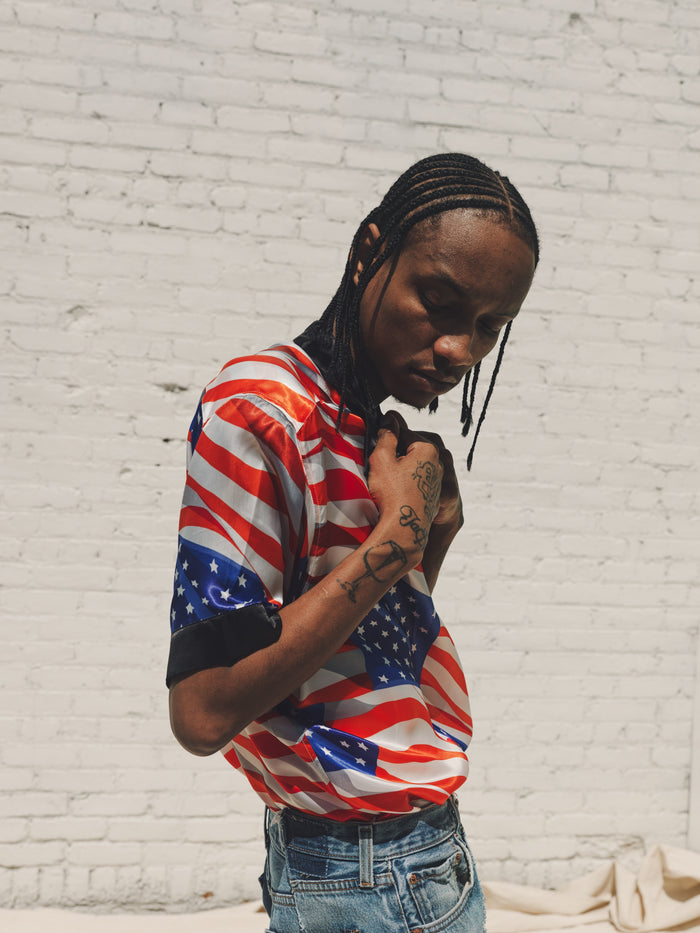 American Flag Satin Cupro Oasis Shirt | Phipps | DEPARTAMENTO