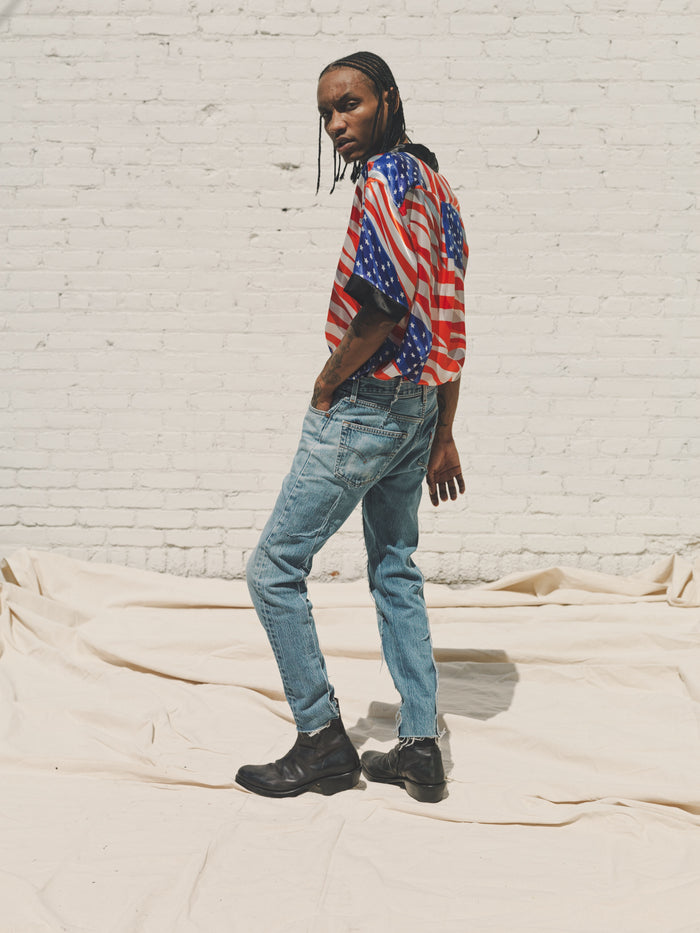 American Flag Satin Cupro Oasis Shirt | Phipps | DEPARTAMENTO