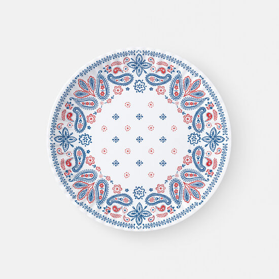 American Holiday Paisley Melamine "Paper" Plates Set of 4