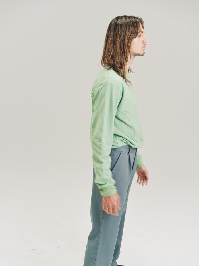 Aqua Light Piquet Cotton Skeleton Long Sleeve T-Shirt | GR10K | DEPARTAMENTO