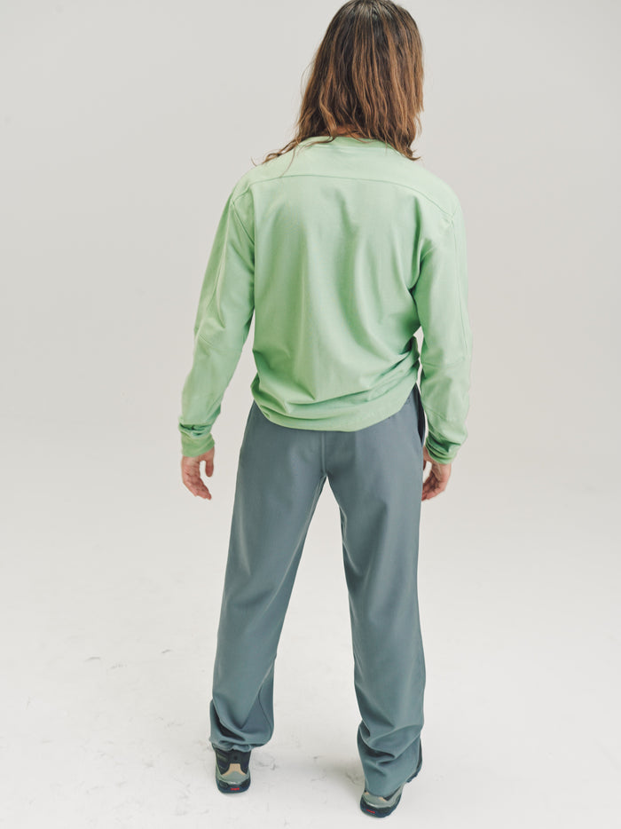 Aqua Light Piquet Cotton Skeleton Long Sleeve T-Shirt | GR10K | DEPARTAMENTO