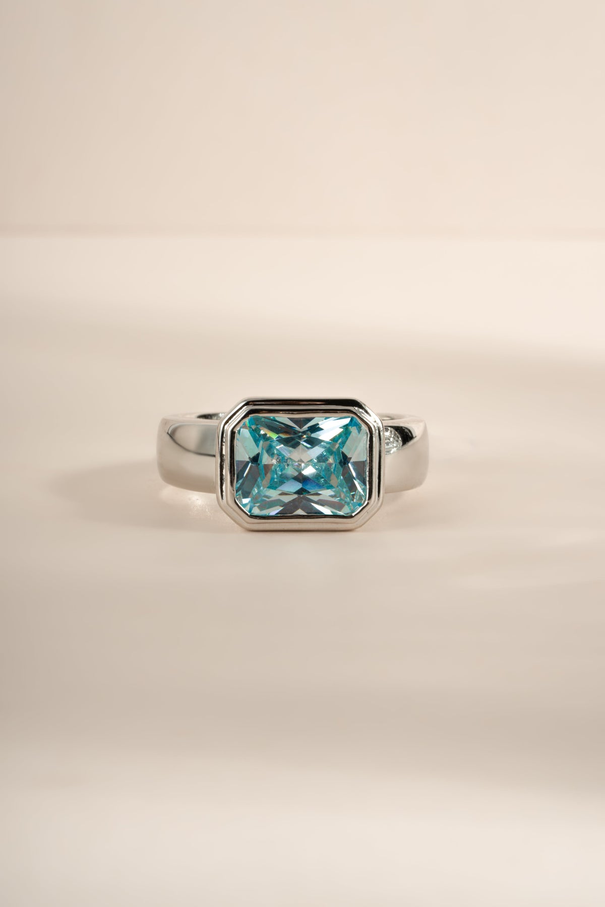 Rectangular Aquamarine Ring