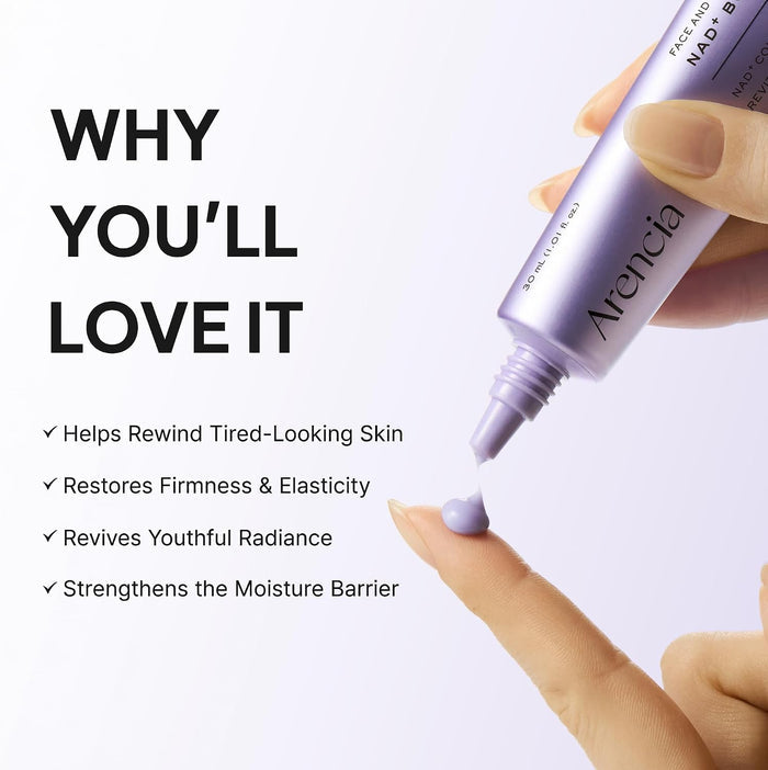 Arencia NAD+ Booster Shot 30ml – Firming Moisturizer Arencia Moisturizer  Pinky Cosmetics