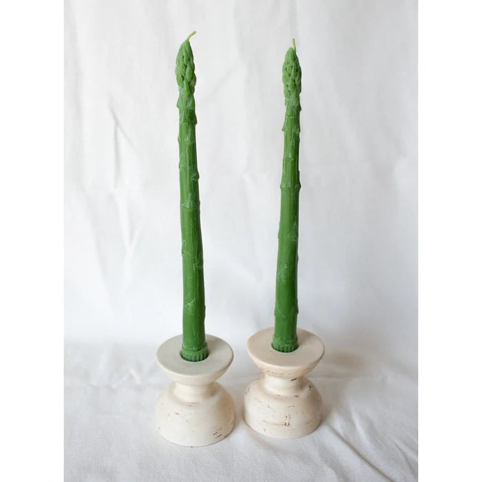 Asparagus Beeswax Taper Candles