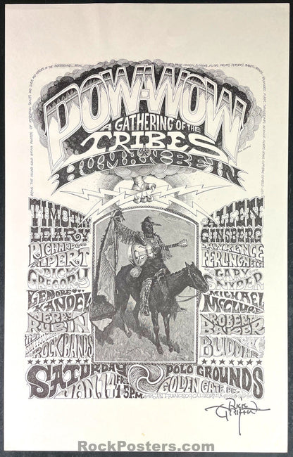Auction - AOR 2.215 - Human Be-In - Rick Griffin SIGNED - 1967 Concert Poster - Near Mint Minus