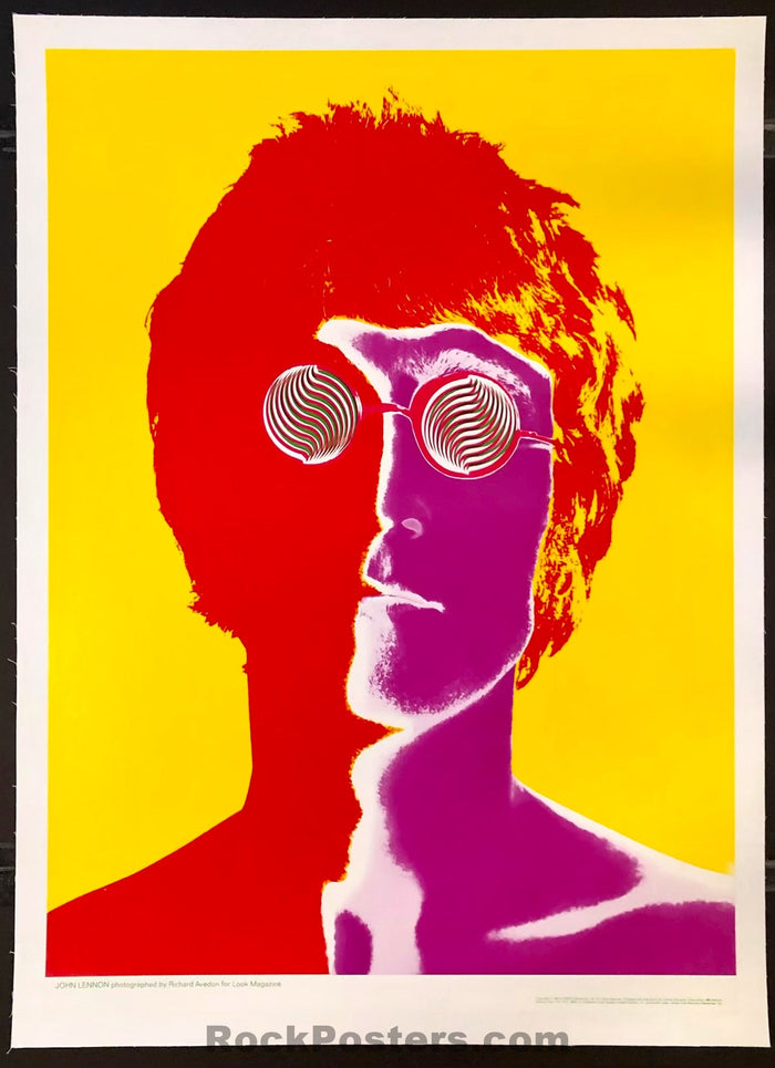 AUCTION - The Beatles - John Lennon - 1967 Look Magazine - Linen Backed Poster - Richard Avedon - Near Mint