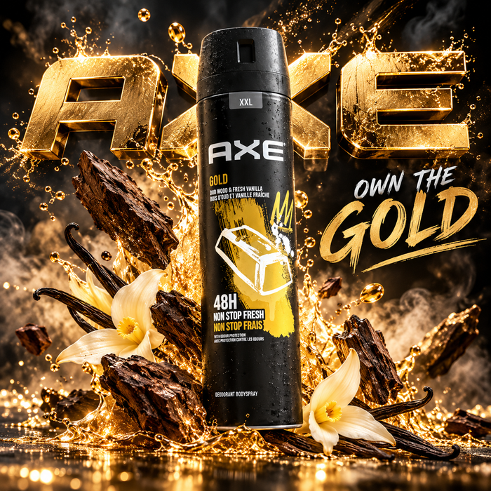 AXE Gold Body Spray – Oud & Vanilla, 48H Freshness AXE Deodorant Body Spray  Pinky Cosmetics