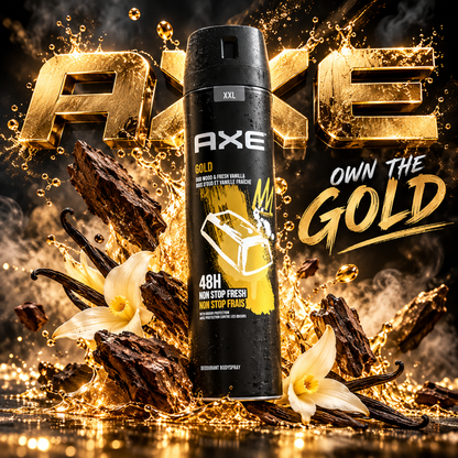 AXE Gold Body Spray – Oud & Vanilla, 48H Freshness AXE Deodorant Body Spray  Pinky Cosmetics