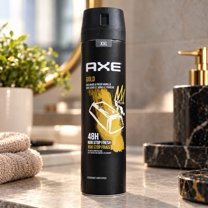AXE Gold Body Spray – Oud & Vanilla, 48H Freshness AXE Deodorant Body Spray  Pinky Cosmetics