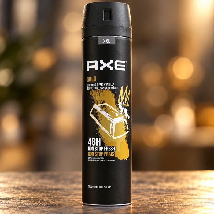 AXE Gold Body Spray – Oud & Vanilla, 48H Freshness AXE Deodorant Body Spray  Pinky Cosmetics