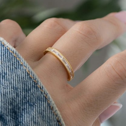 Bezeled Baguette Ring