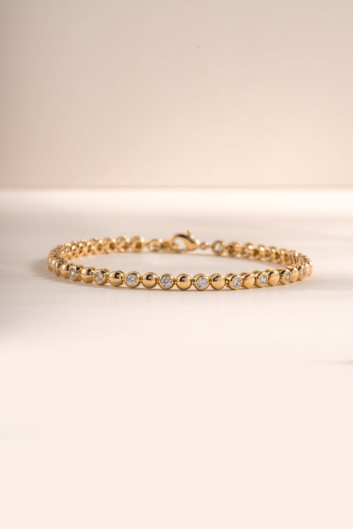 Bead & Bezel Tennis Bracelet