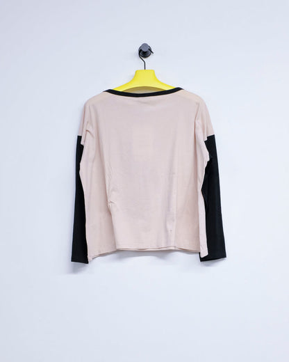 Beige & Black Cotton Shrine B-Ball Tee | Second/Layer | DEPARTAMENTO