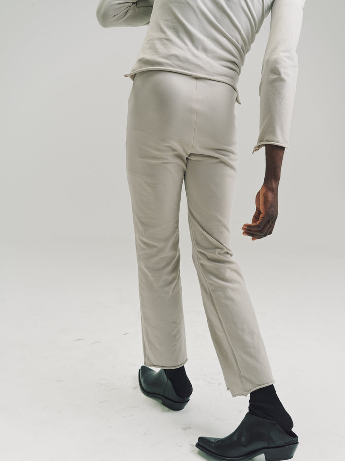 Beige Nylon No.152 Knitted Zipper Trousers | Gabriela Coll Garments | DEPARTAMENTO
