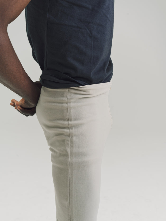 Beige Nylon No.152 Knitted Zipper Trousers | Gabriela Coll Garments | DEPARTAMENTO