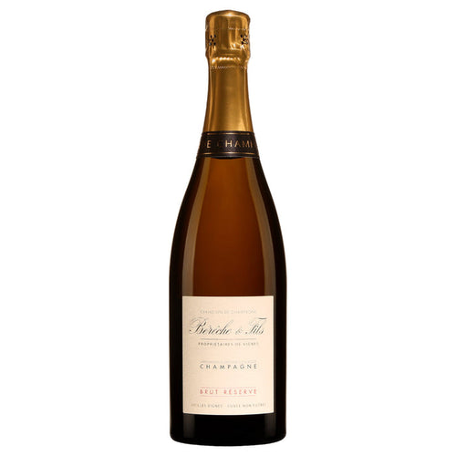 Bereche champagne bottle with gold foil neck and Brut Reserve label
