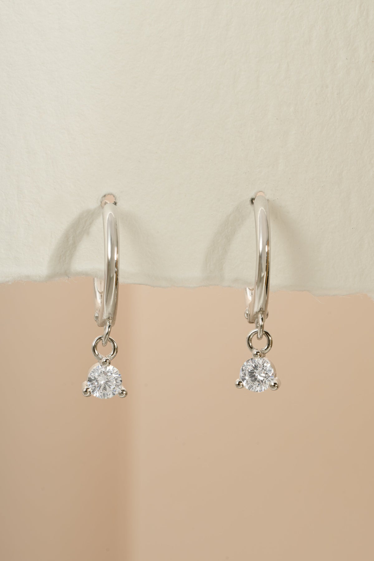 Bezel Charm Huggies