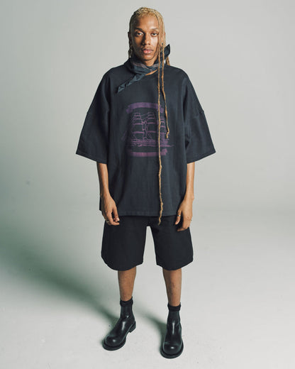 Black Big Ship T Shirt