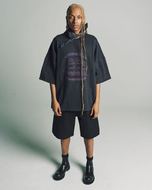 Black Big Ship T Shirt