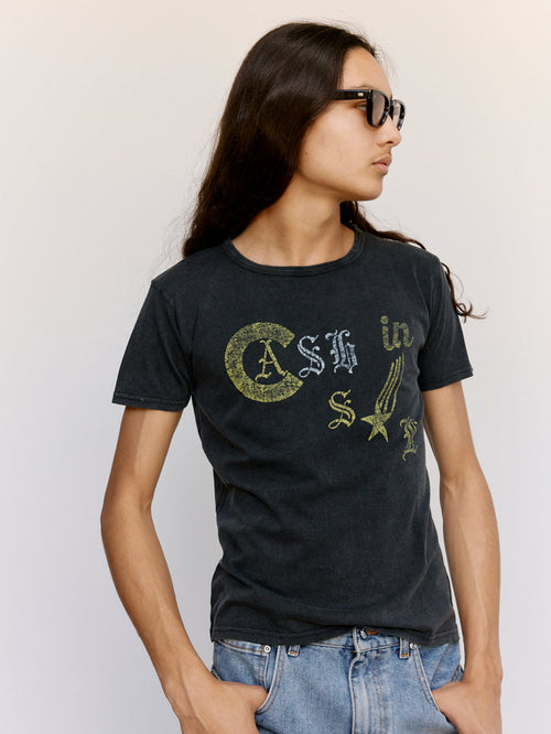 Black Cotton Cash In Dario Tee