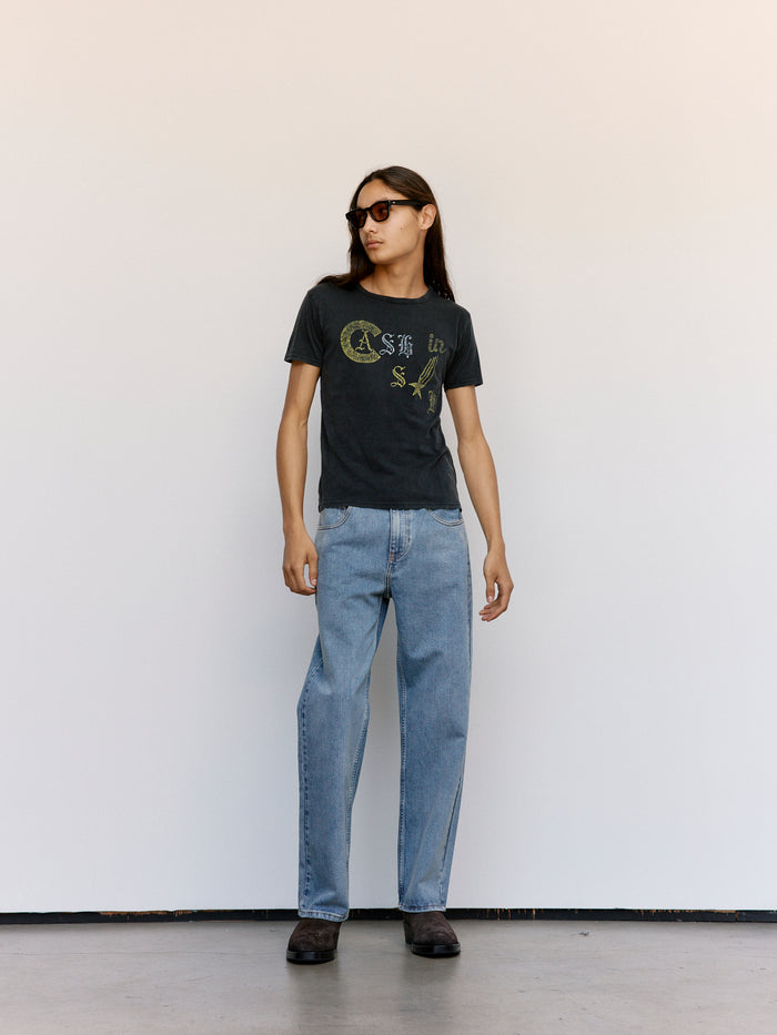 Black Cotton Cash In Dario Tee