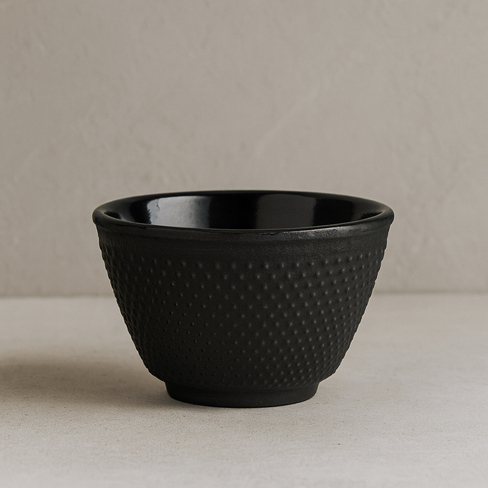 Black Hobnail Cast Iron Teacup