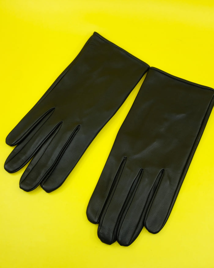 Black Lamb Leather Gloves