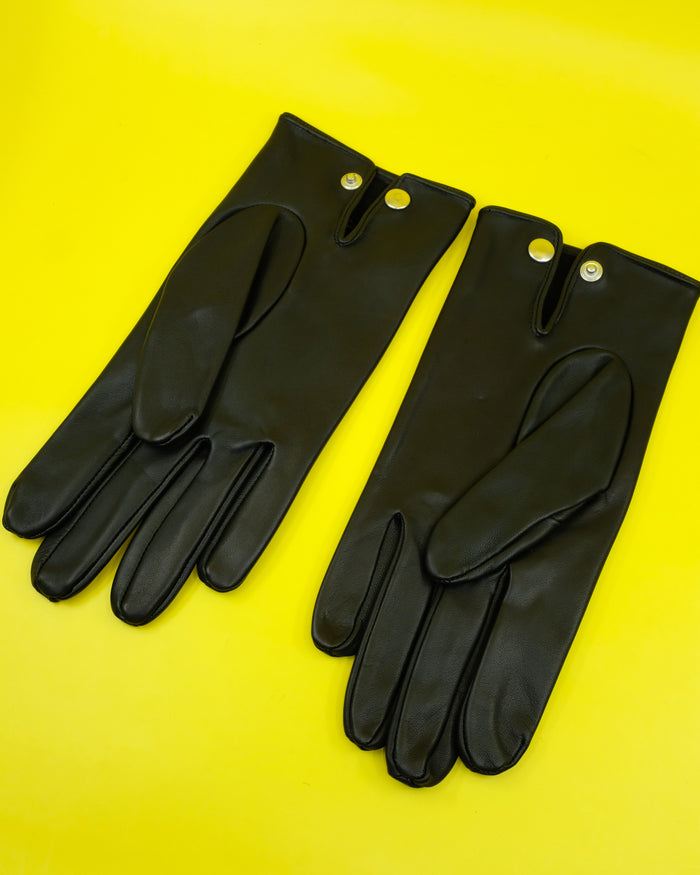 Black Lamb Leather Gloves