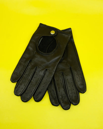 Black Leather Driving Gloves | Ernest W. Baker | DEPARTAMENTO